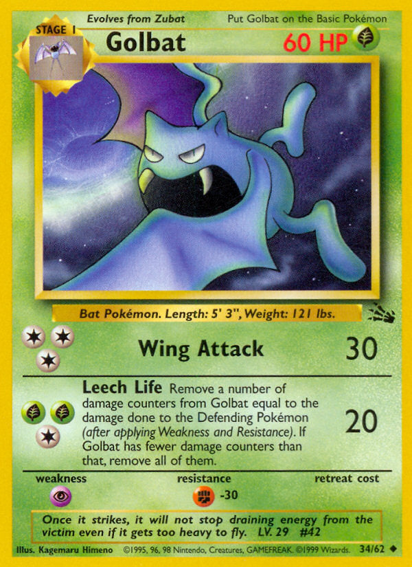 Fossil set Golbat #34/62 unlimited